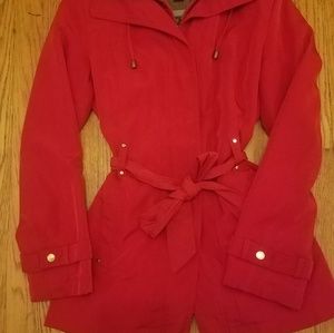 Dana Buchman red trench coat Size S